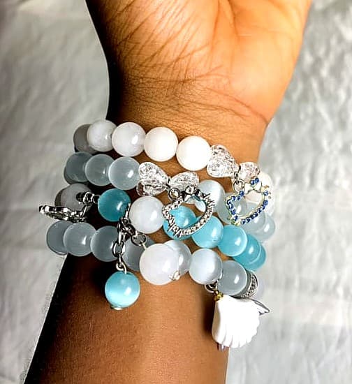 Crystal Tide handcrafted wrist bead stack